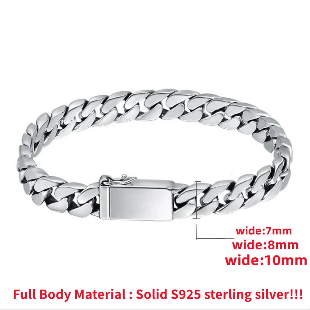 100% S925 Sterling Silver Bracelet 8MM