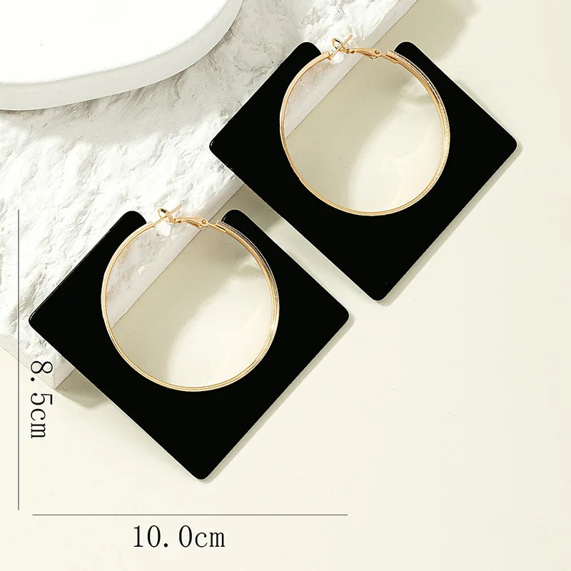 Large Geometric Alloy Earrings